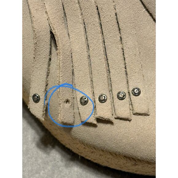 Minnetonka Size 7 Fringe Suede Leather Wedge Slides Sandals Women’s Shoes. - Picture 3 of 7